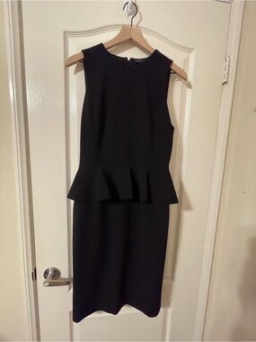 Alice + Olivia Classic Black Peplum Sheath Dress